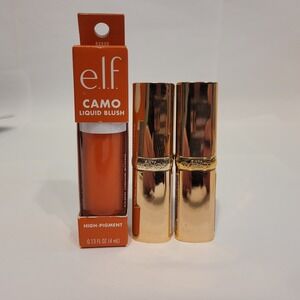 ELF Camo Liquid Blush Gorg Orange & 2 L'Oreal Colour Riche 181 Nu Intense Bundle